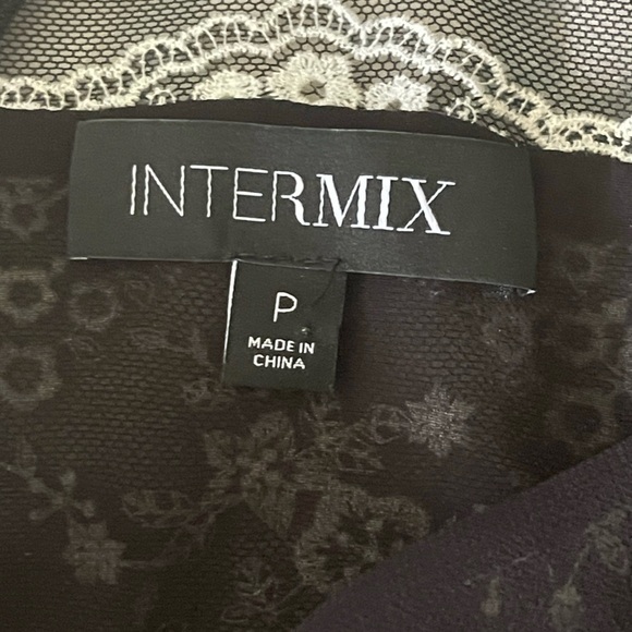 INTERMIX Amira Embroidered Blouse Lace Longsleeve High Turtle Neck Small P - Picture 7 of 8